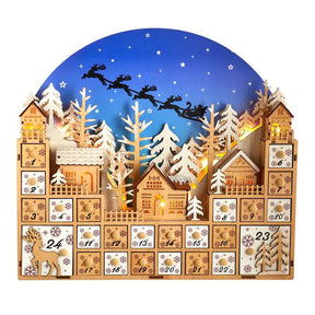 Kurt Alder Battery-Operated  Led Xmas Village with Advent Calendar