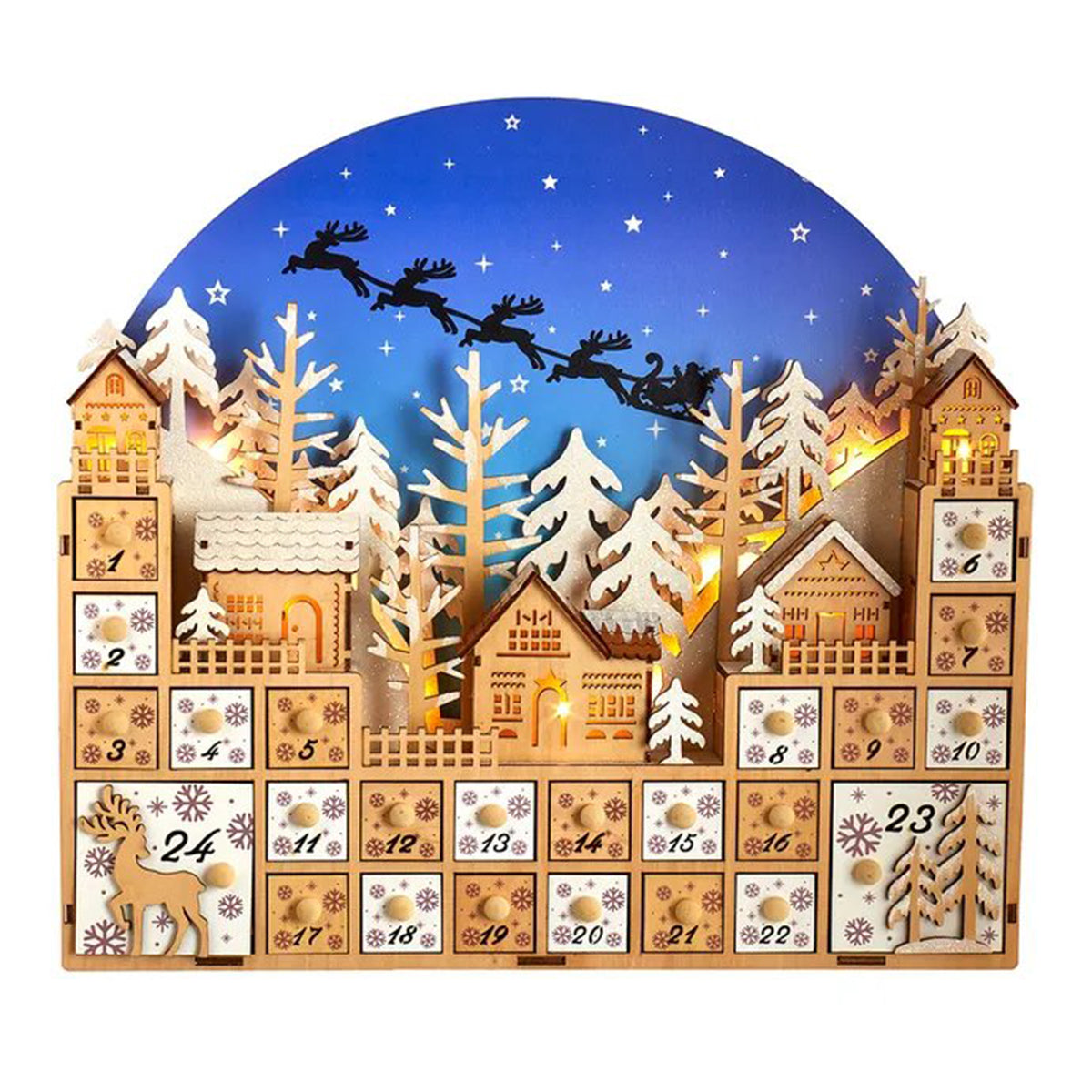 Kurt Alder Battery-Operated  Led Xmas Village with Advent Calendar