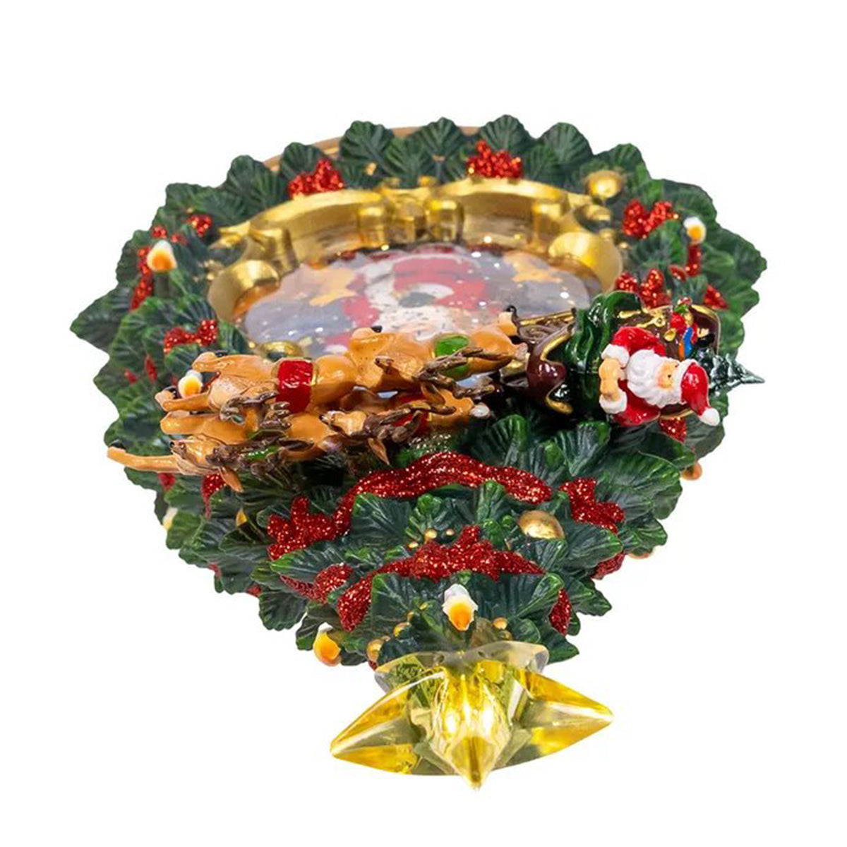 An image of Kurt Adler 13.4" USB LED Santa / Deer Tree Water Globe