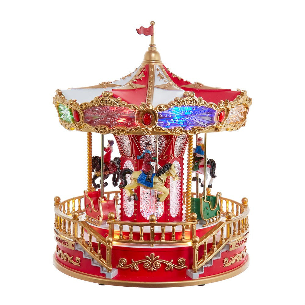 Kurt Adler 11" Lighted Musical Santa Carousel