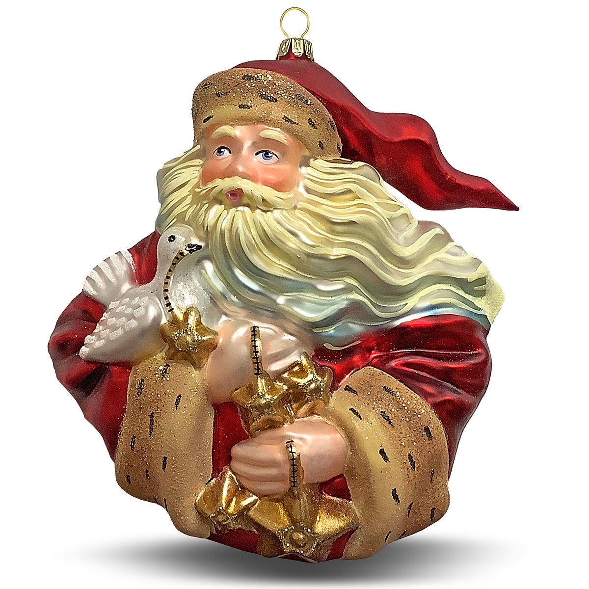An image of Winter Street Big Beard Santa in the Wind Ornament