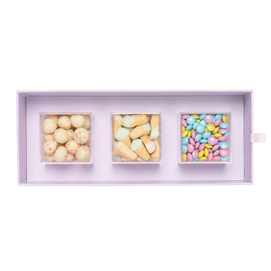 An image of Sugarfina Happy Birthday 3-Piece Candy Bento Box