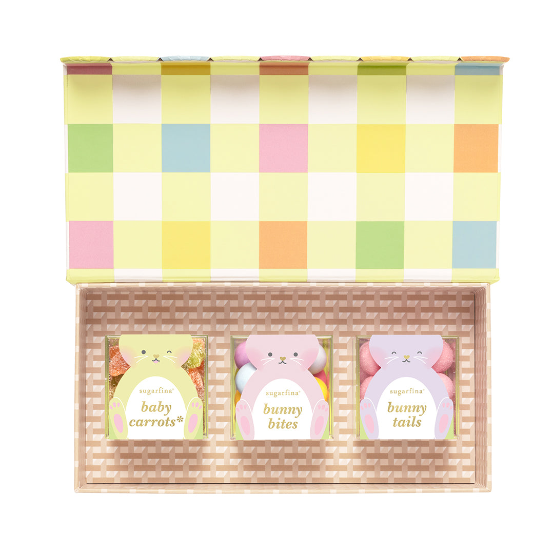 An image of Sugarfina Lucky Spring 3-Piece Candy Bento Box