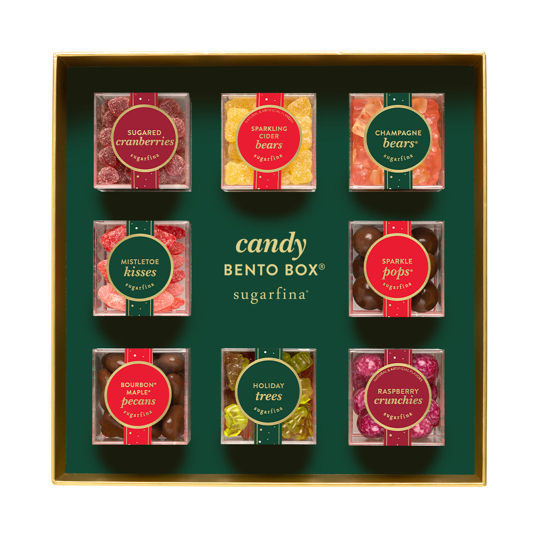 An image of Sugarfina Happy Holidays 8-Piece Candy Bento Box