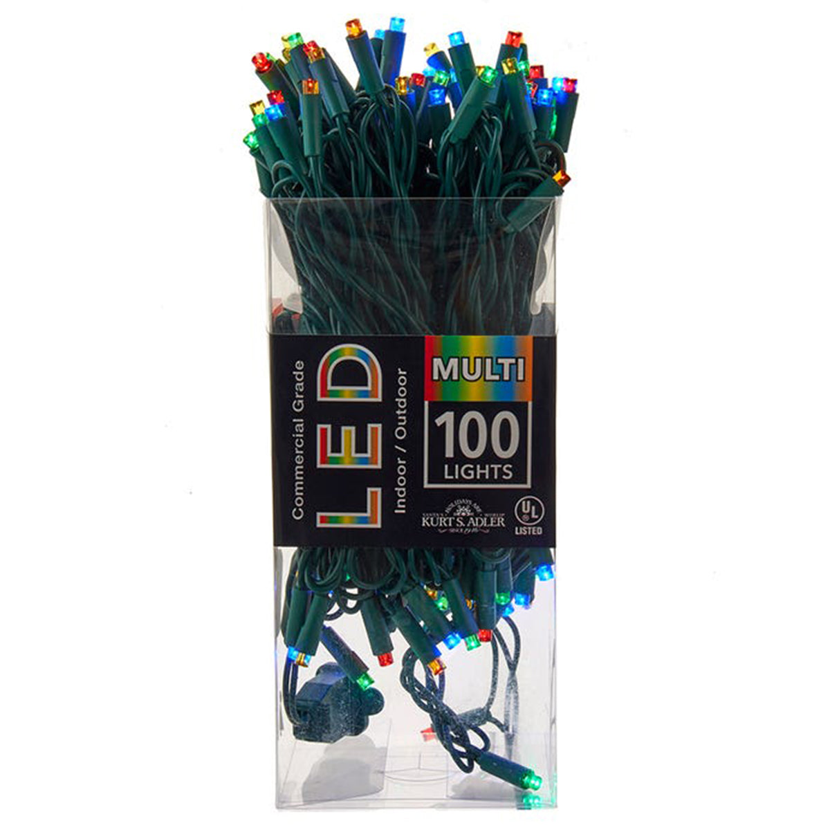 Kurt Adler UL 100-Light LED Green Wire Light Set - 50ft