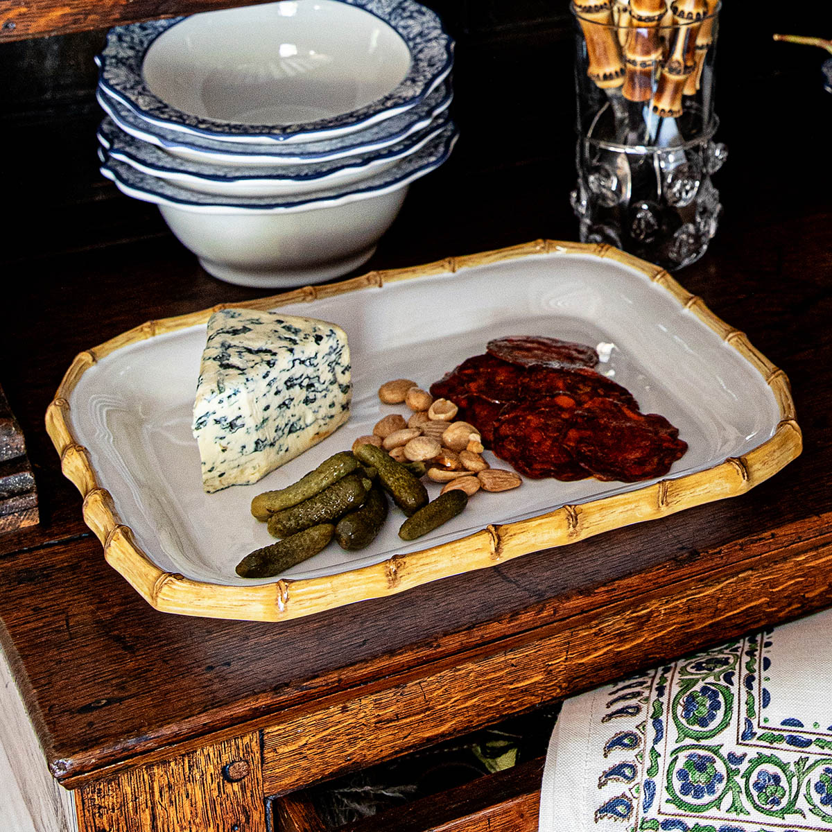 An image of Juliska Bamboo 12" Platter - Natural