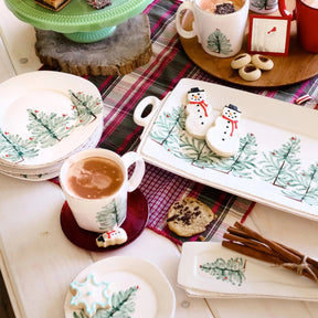 Vietri Lastra Holiday Handled Rectangular Platter