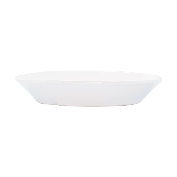 An image of Vietri Lastra White Small Oval Baker