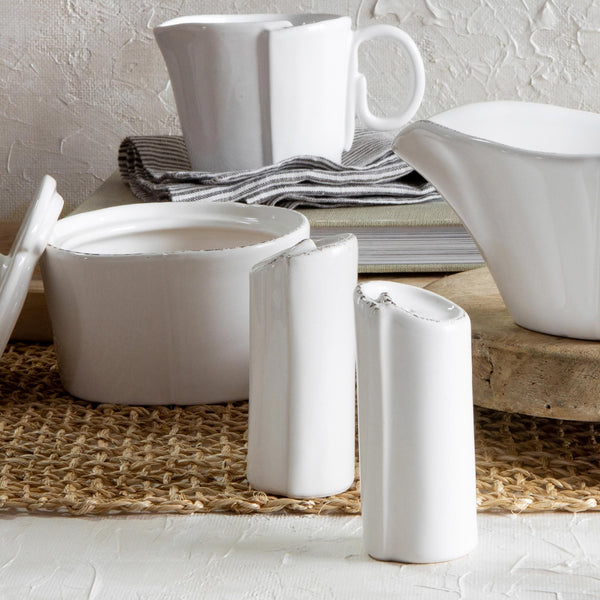 An image of Vietri Lastra White Salt and Pepper