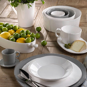 Vietri Lastra White Oval Tray