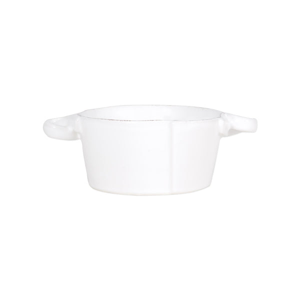 Vietri Lastra White Small Handled Bowl