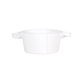 Vietri Lastra White Small Handled Bowl