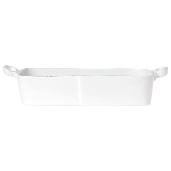 An image of Vietri Lastra White Rectangular Baker