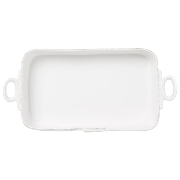 An image of Vietri Lastra White Rectangular Baker
