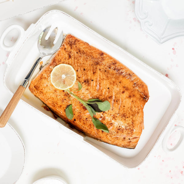 An image of Vietri Lastra White Rectangular Baker
