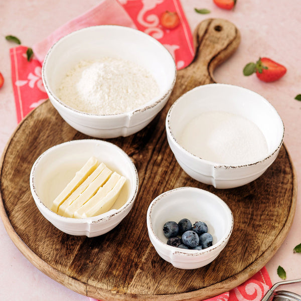 Vietri Lastra White Assorted Prepping Bowls - Set of 4