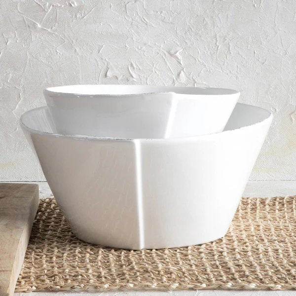 Vietri Lastra White Stacking Serving Bowl