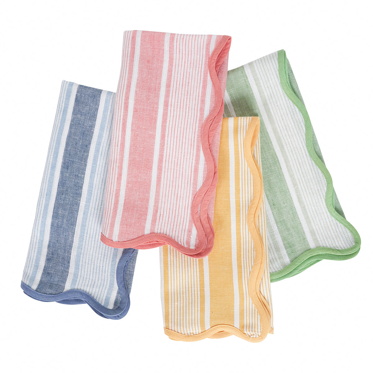An image of Juliska Cabana Stripe Napkins Assorted Set of 4 - Multi