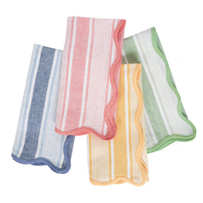 Juliska Cabana Stripe Napkins Assorted Set of 4 - Multi
