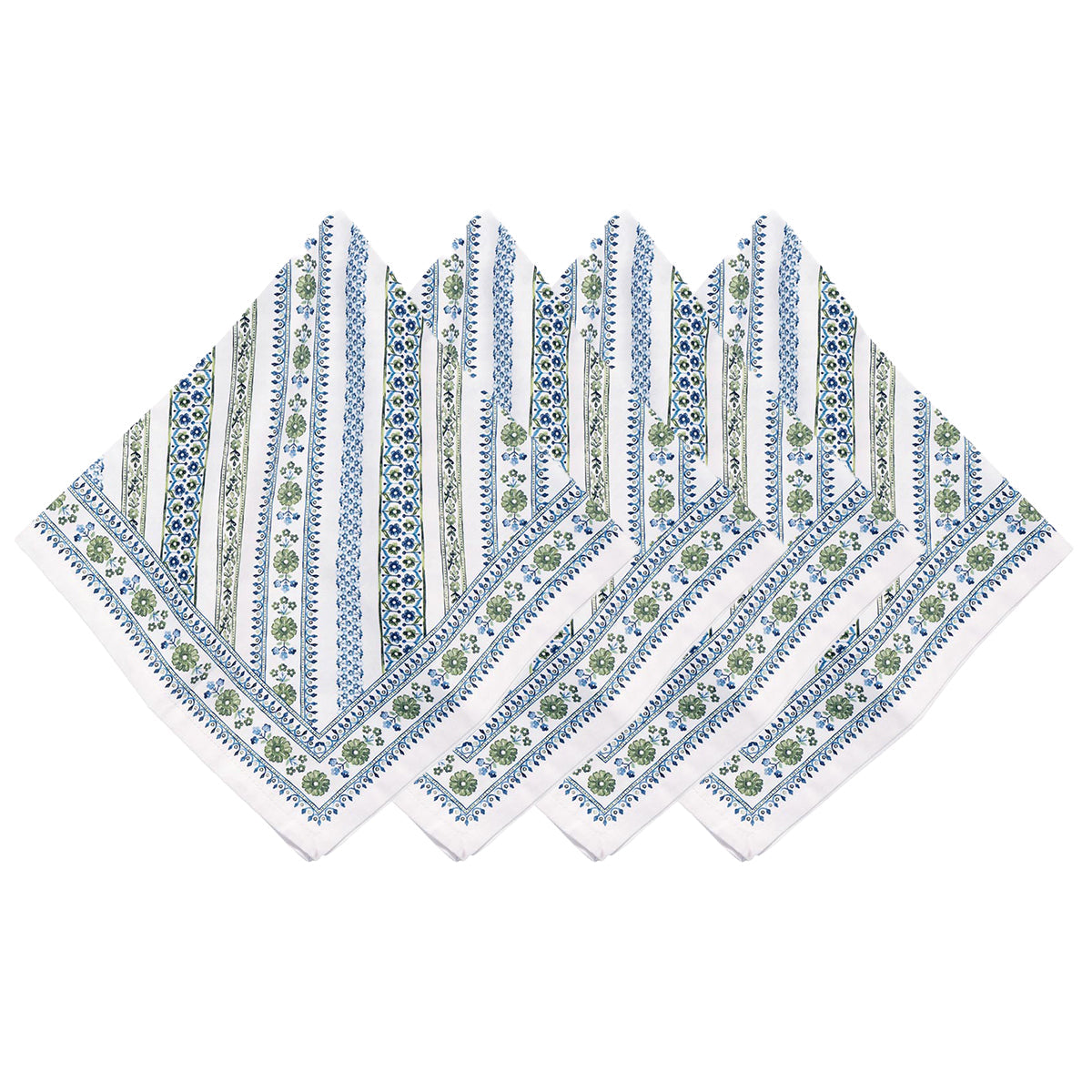 An image of Juliska Villa Seville Set of 4 Stripe Napkins