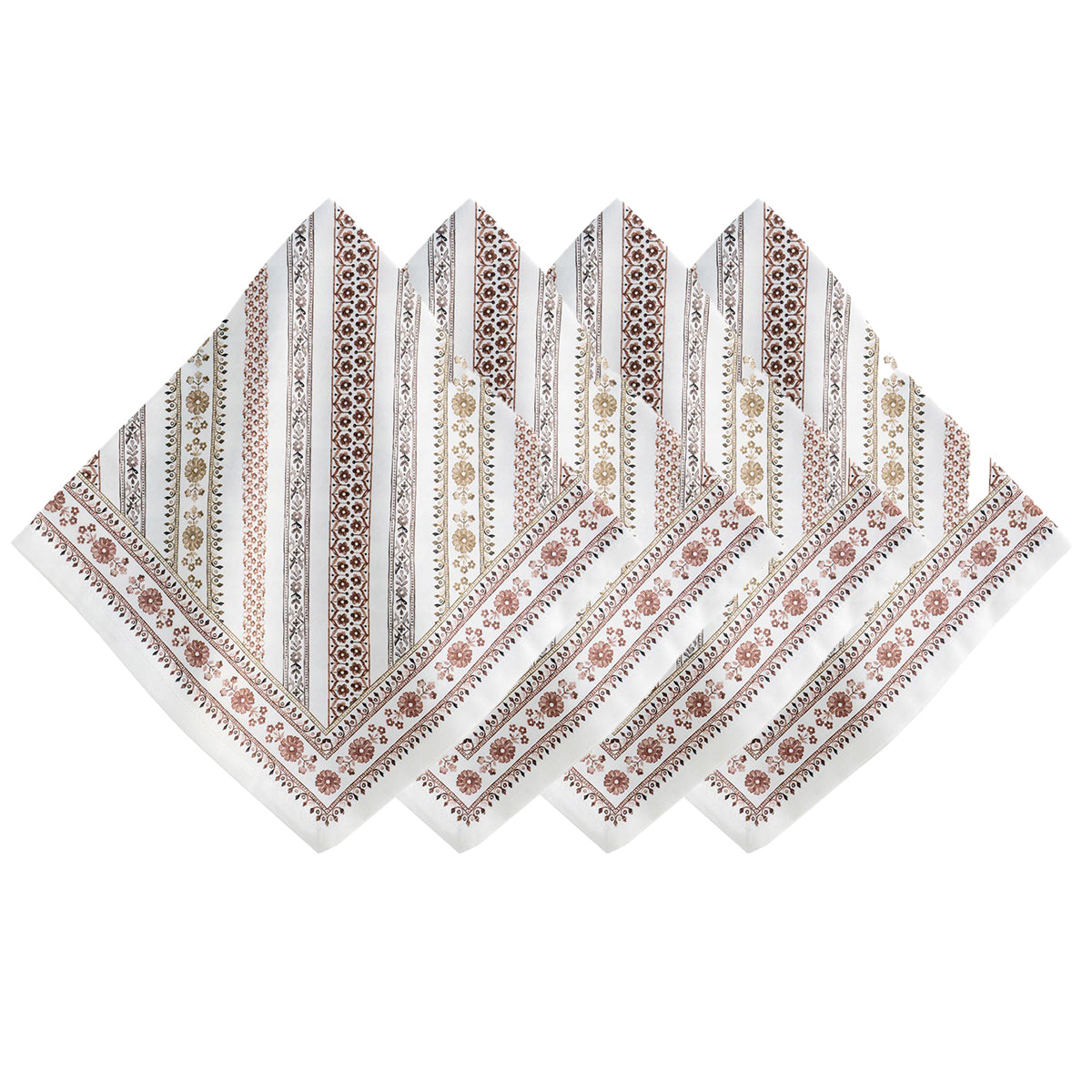 An image of Juliska Villa Seville Set of 4 Stripe Napkins