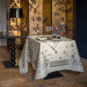 Le Jacquard Francais Haute Couture Tablecloth with Metallic Accents