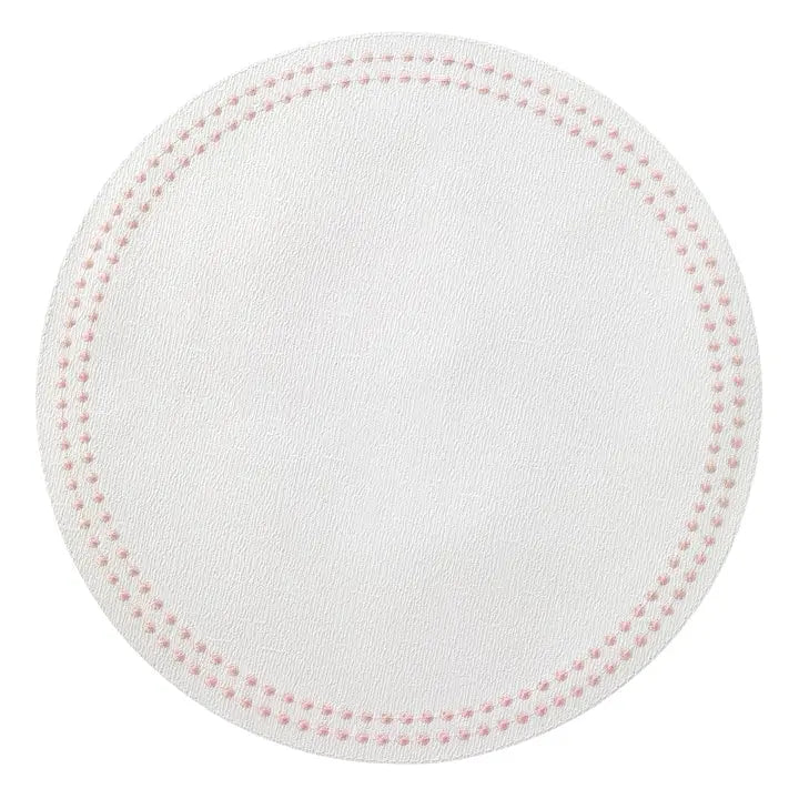 Bodrum Pearls Round placemat in Rose White