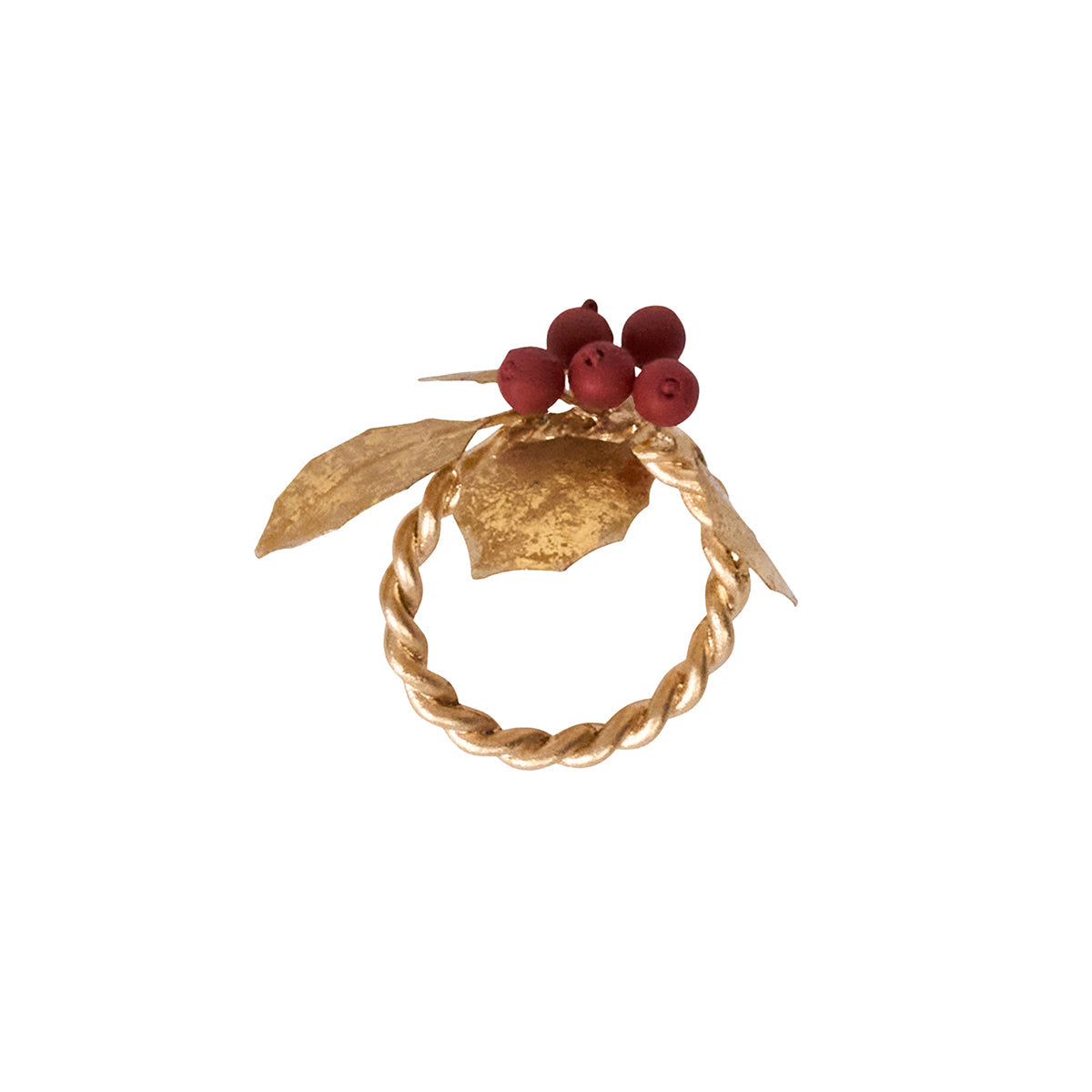 An image of Juliska Holly with Berries Napkin Ring Set/4 - Multi