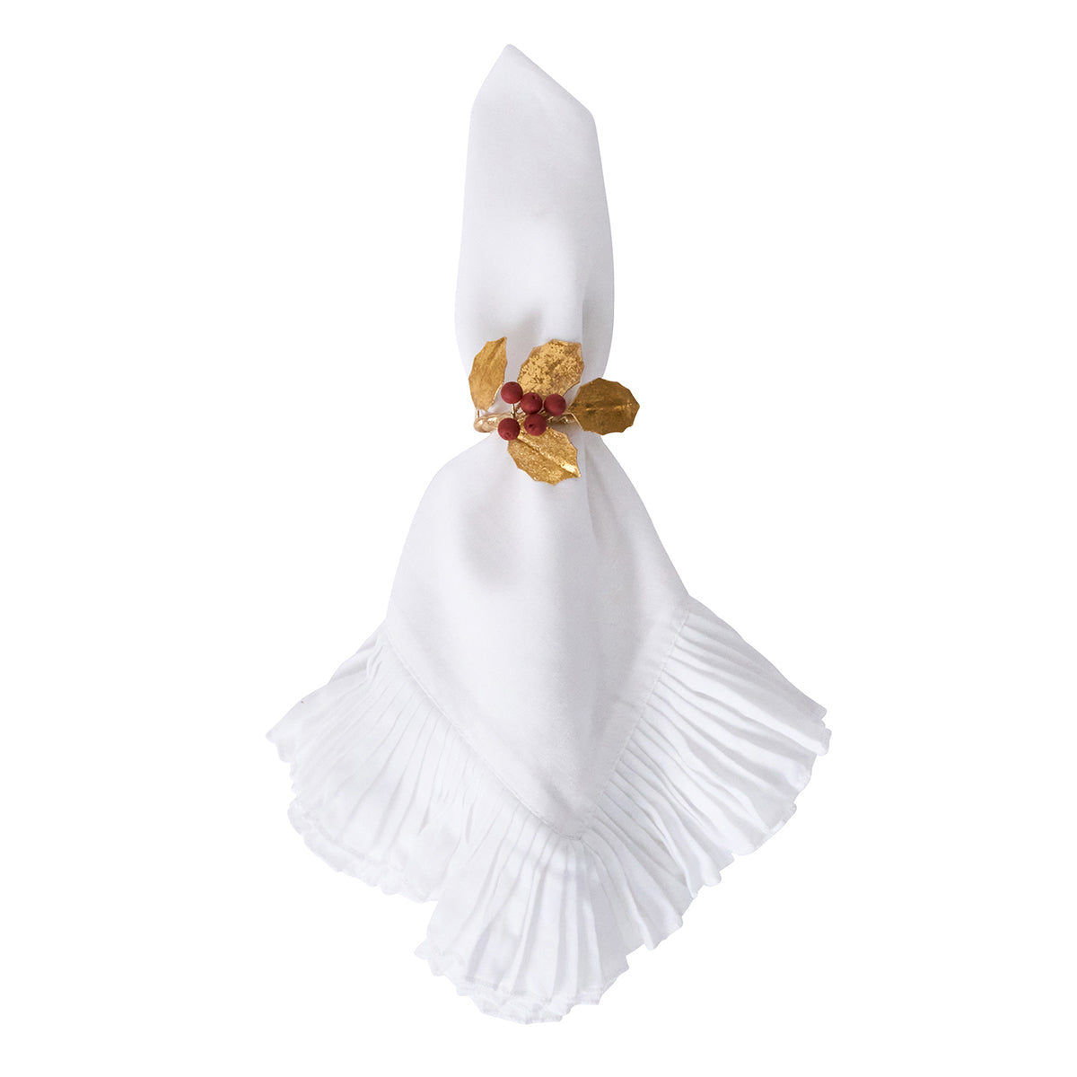 An image of Juliska Holly with Berries Napkin Ring Set/4 - Multi