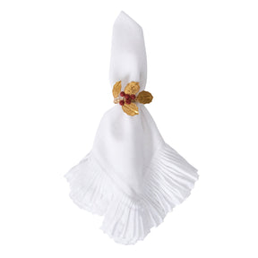 Juliska Holly with Berries Napkin Ring Set/4 - Multi
