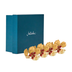 Juliska Holly with Berries Napkin Ring Set/4 - Multi
