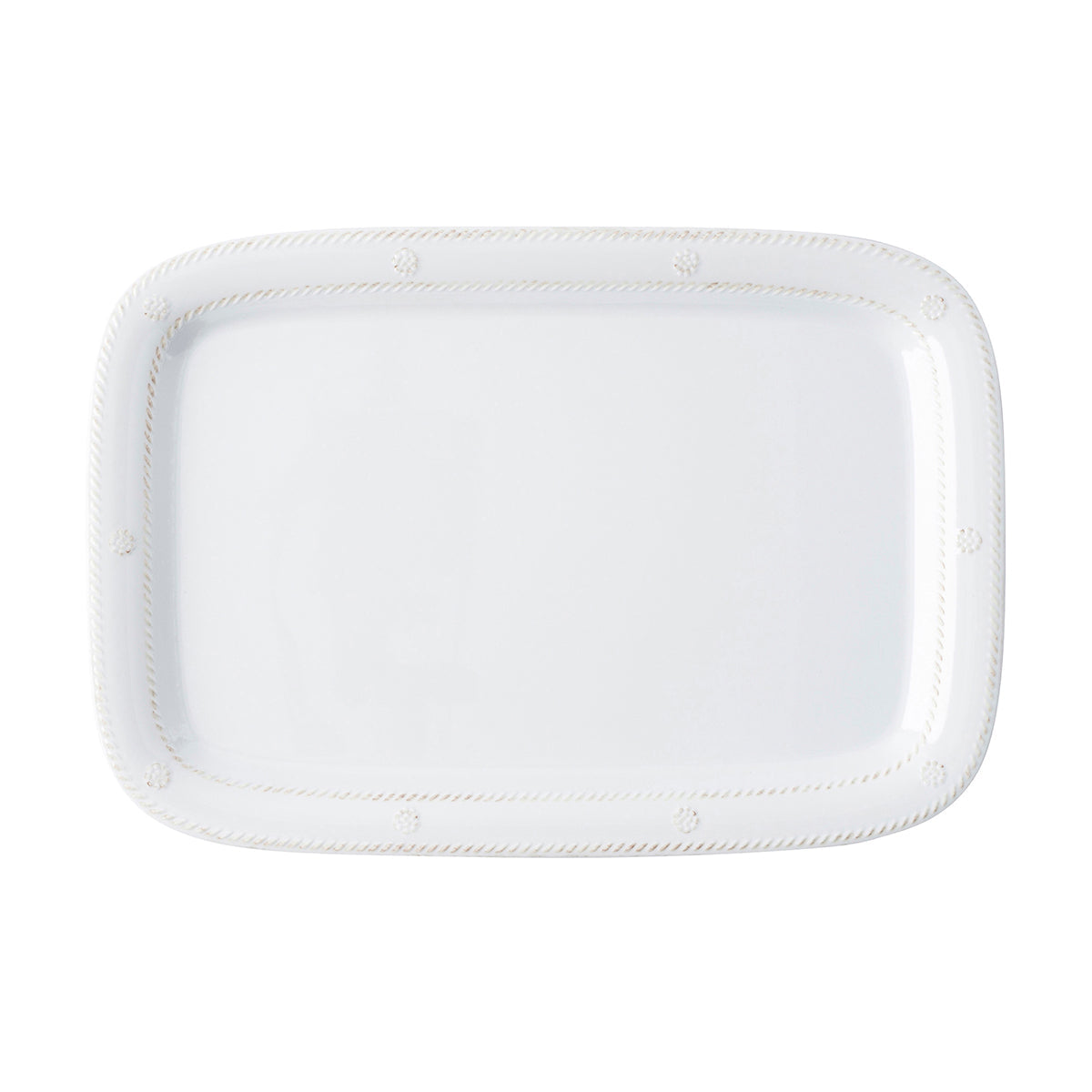 An image of Juliska Berry & Thread Melamine 16" Tray - Whitewash