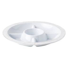 Juliska Berry & Thread Melamine 15" Crudite Platter - Whitewash