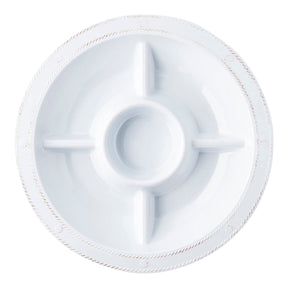Juliska Berry & Thread Melamine 15" Crudite Platter - Whitewash