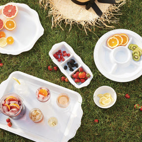 Juliska Berry & Thread Melamine 15" Crudite Platter - Whitewash