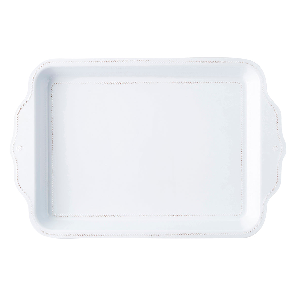 An image of Juliska Berry & Thread Melamine 24" Tray - Whitewash