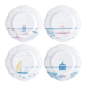 Juliska Country Estate Seaside Melamine Dessert/Salad Plates , Asst Set of 4