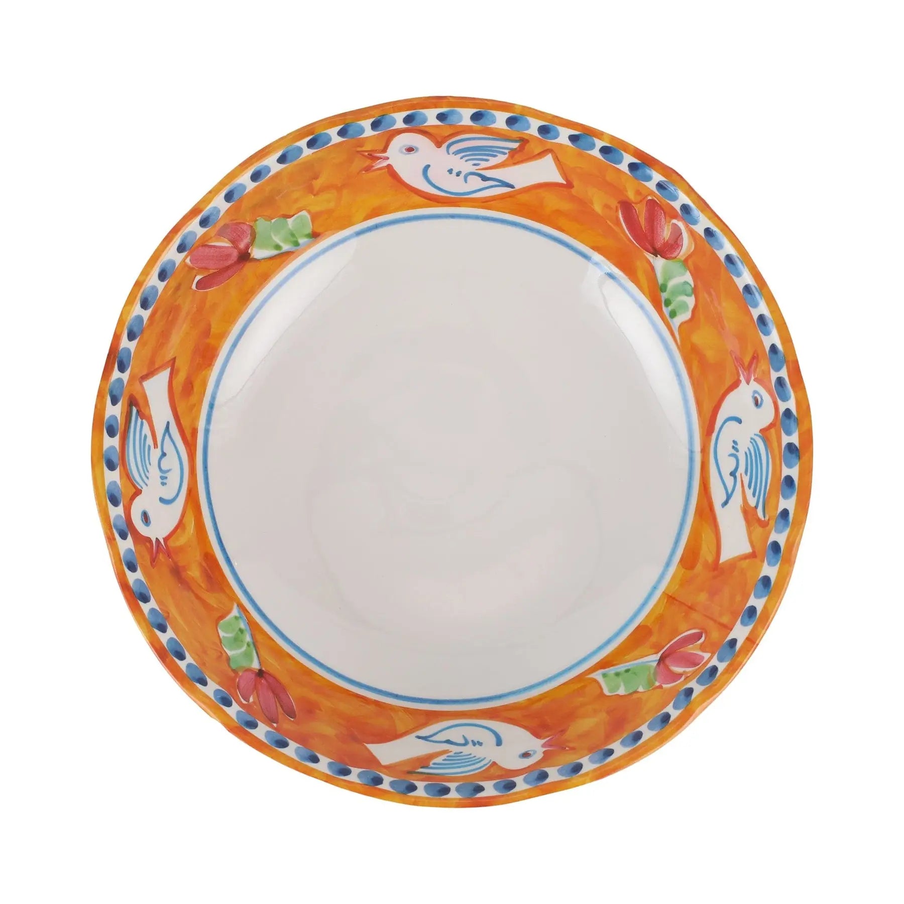 An image of Vietri Campagna Melamine Uccello  Large Serving Bowl