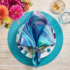 Kim Seybert Splash Napkin - Blue/Seafoam