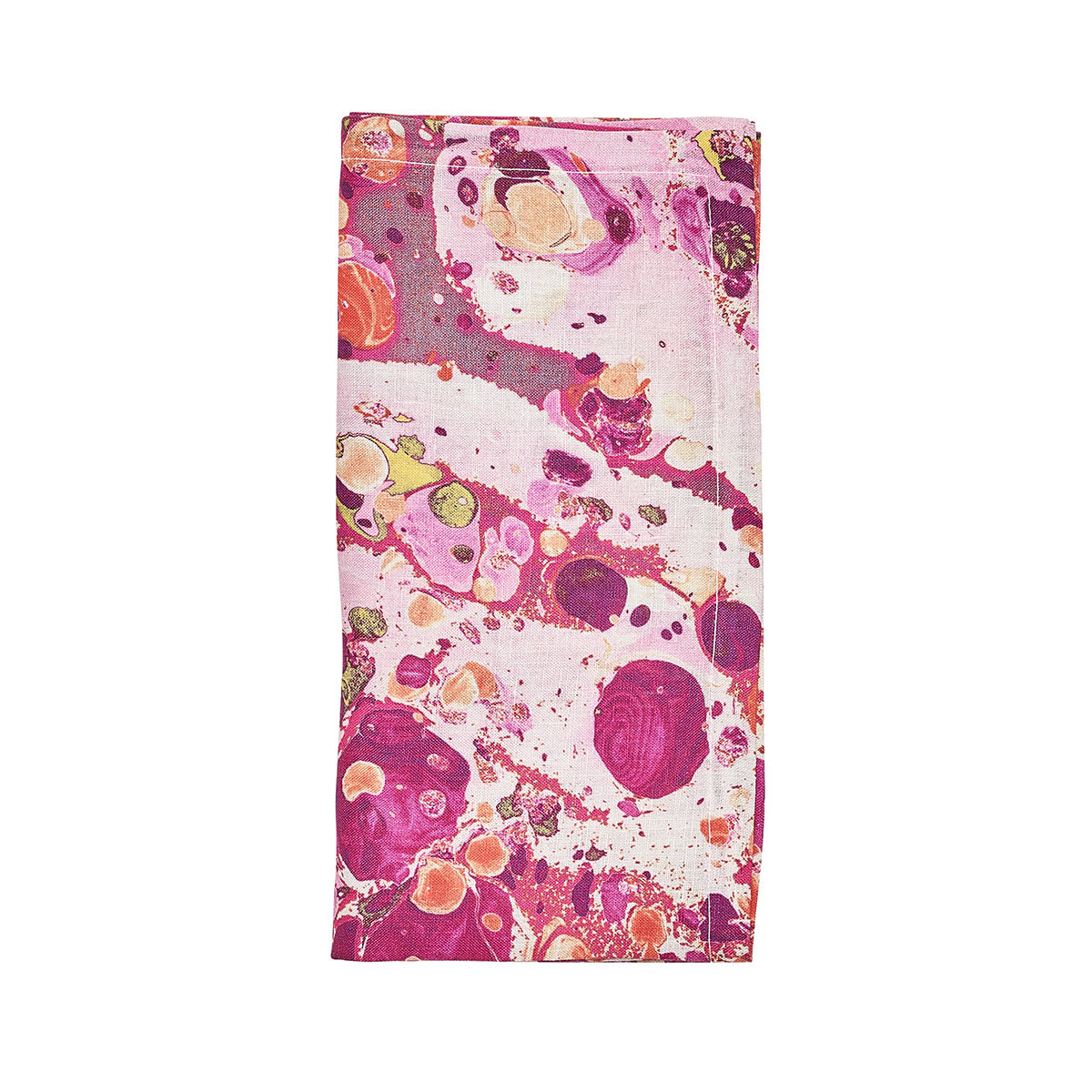 An image of Kim Seybert Slick Napkin - White/Pink/Orange