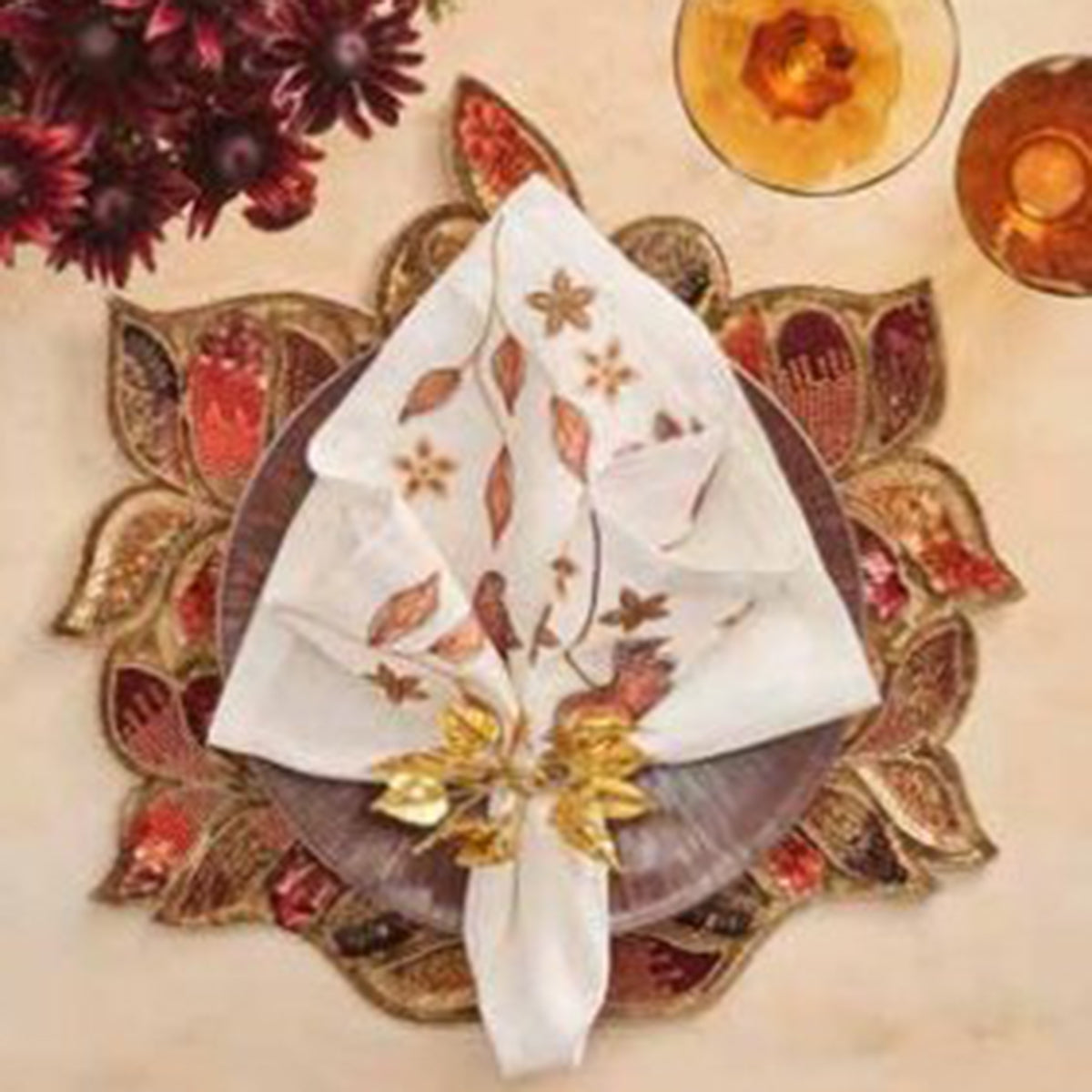 Kim Seybert Maple Hues Napkin - Set of 4