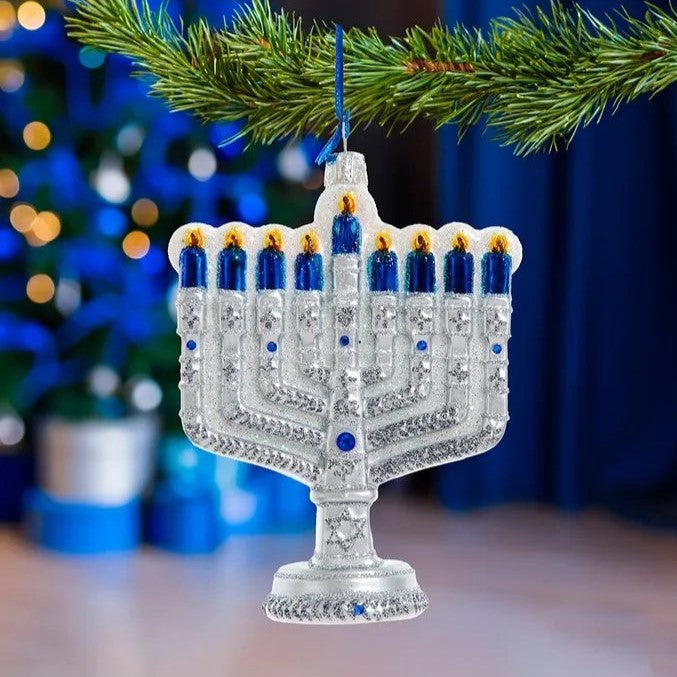 Kurt Adler Noble Gems Menorah Ornament