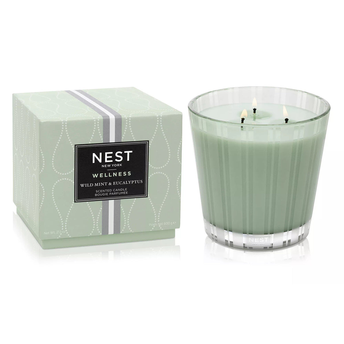 An image of Nest Fragrances Wild Mint & Eucalyptus 3-Wick Candle 21.2 oz
