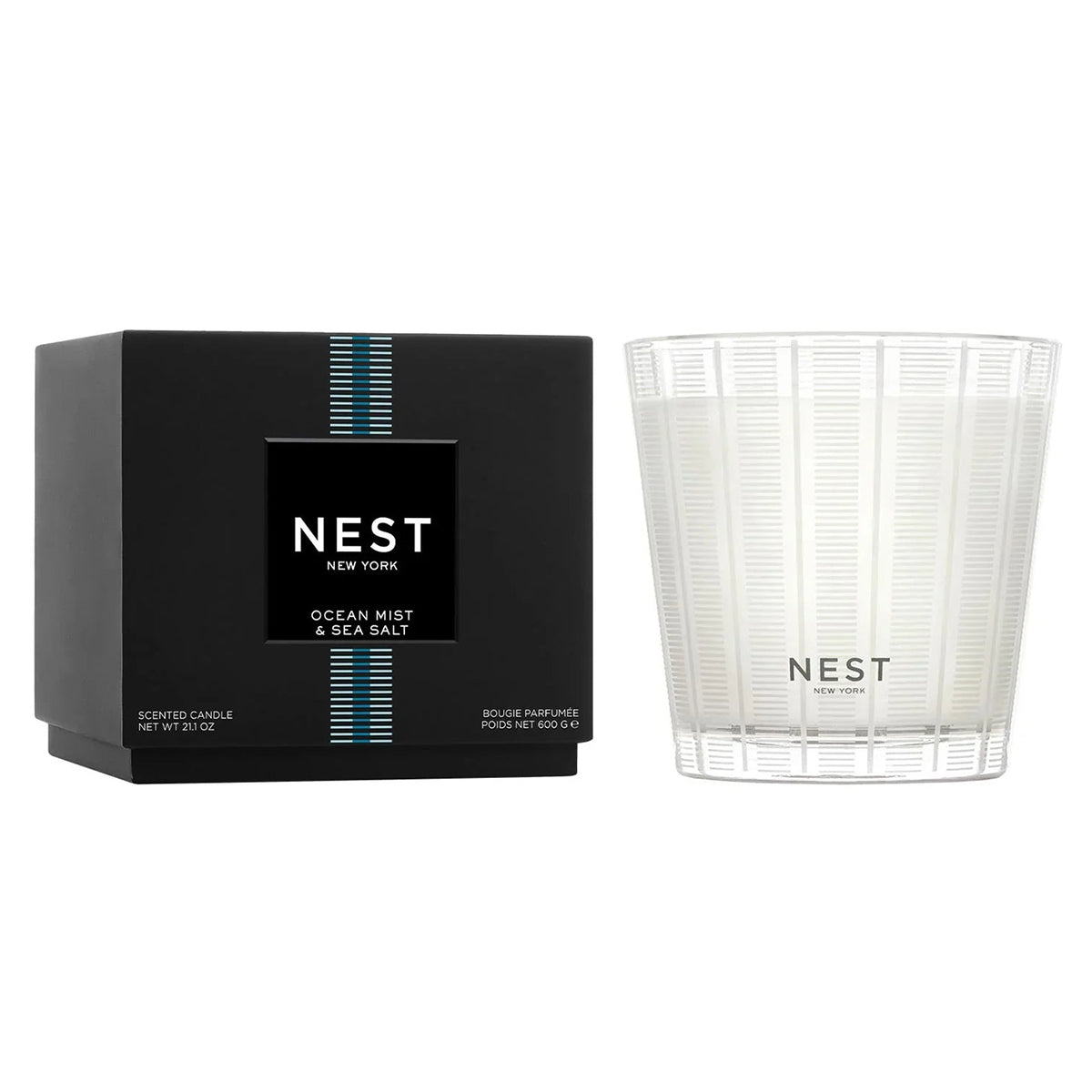 An image of Nest Fragrances Ocean Mist & Sea Salt 3-Wick Candle 21.2 oz