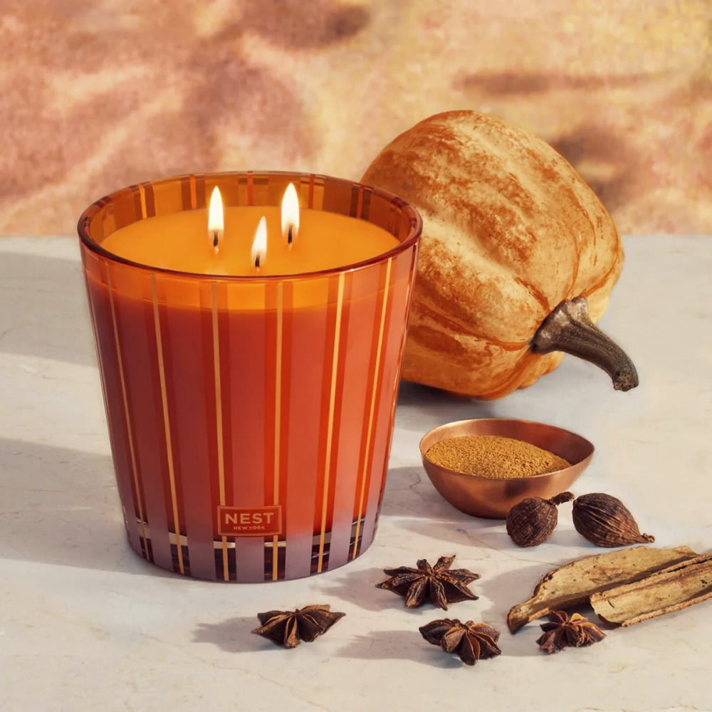 An image of Nest Fragrances Pumpkin Chai 3-Wick Candle 21.2 oz