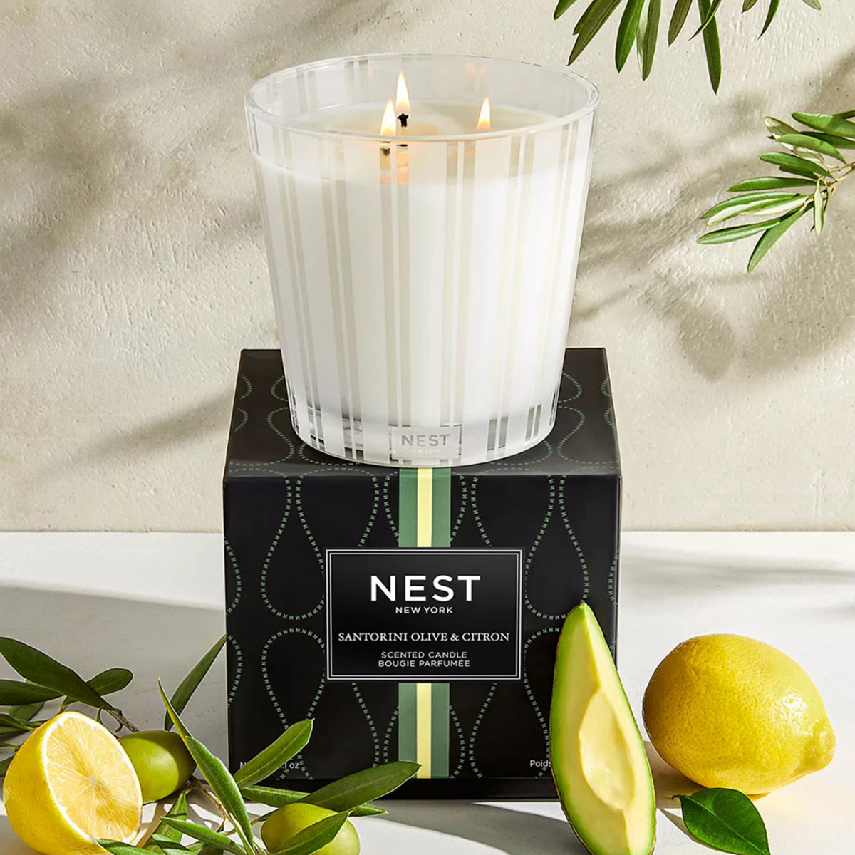 An image of Nest Fragrances Santorini Olive & Citron 3-Wick Candle 21.2 oz