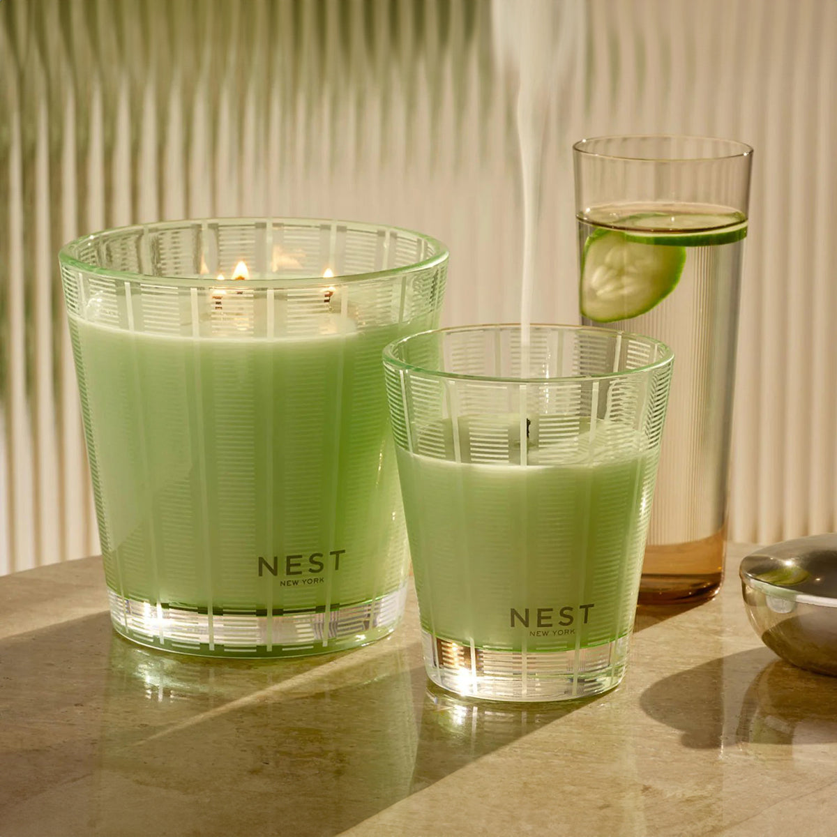 An image of Nest Fragrances Cucumber and White Sage 3-Wick Candle 21.2 oz