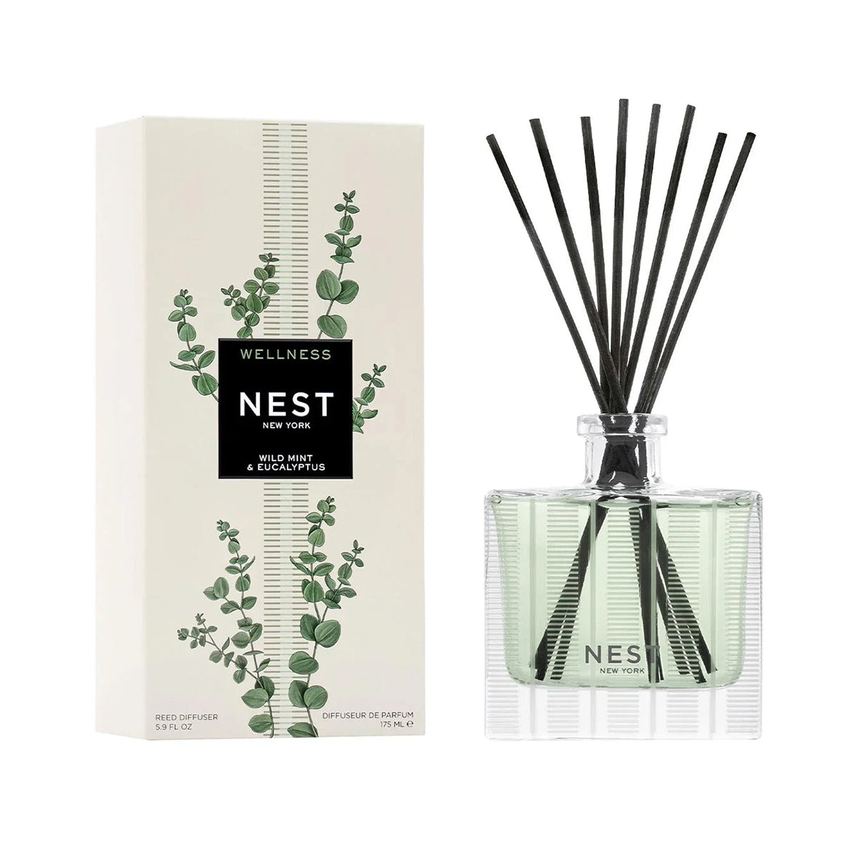 An image of Nest Fragrances Wild Mint & Eucalyptus Reed Diffuser 5.9 fl oz