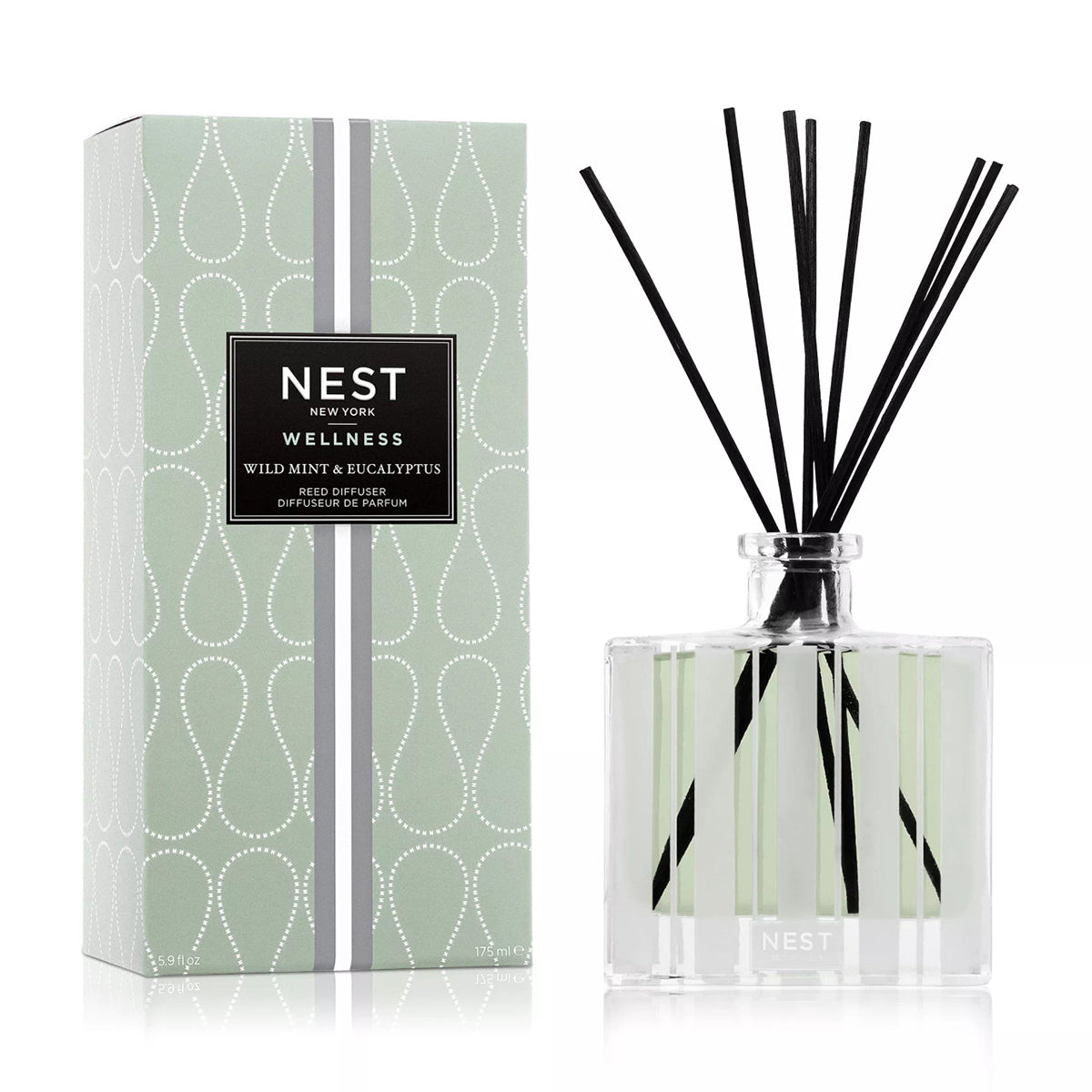 An image of Nest Fragrances Wild Mint & Eucalyptus Reed Diffuser 5.9 fl oz