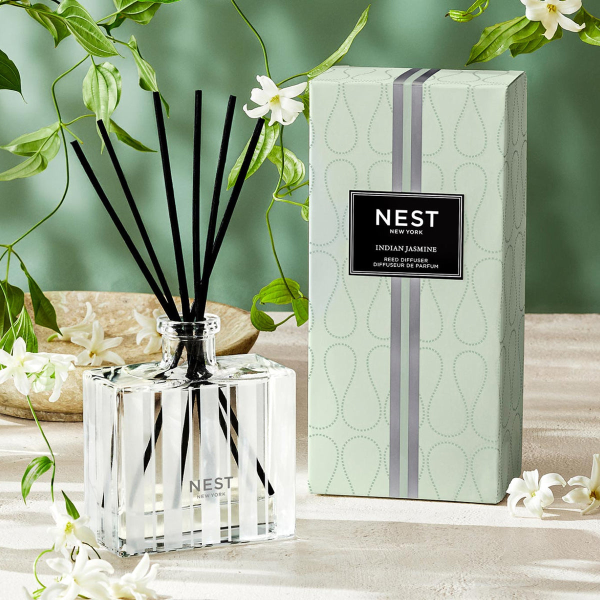 An image of Nest Fragrances Indian Jasmine Reed Diffuser 5.9 fl oz